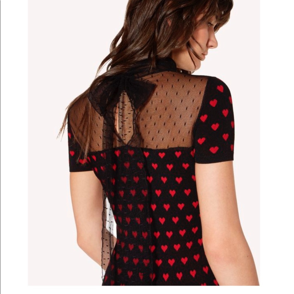 RedValentino heart jacquard stretch viscose dress - Picture 4 of 8